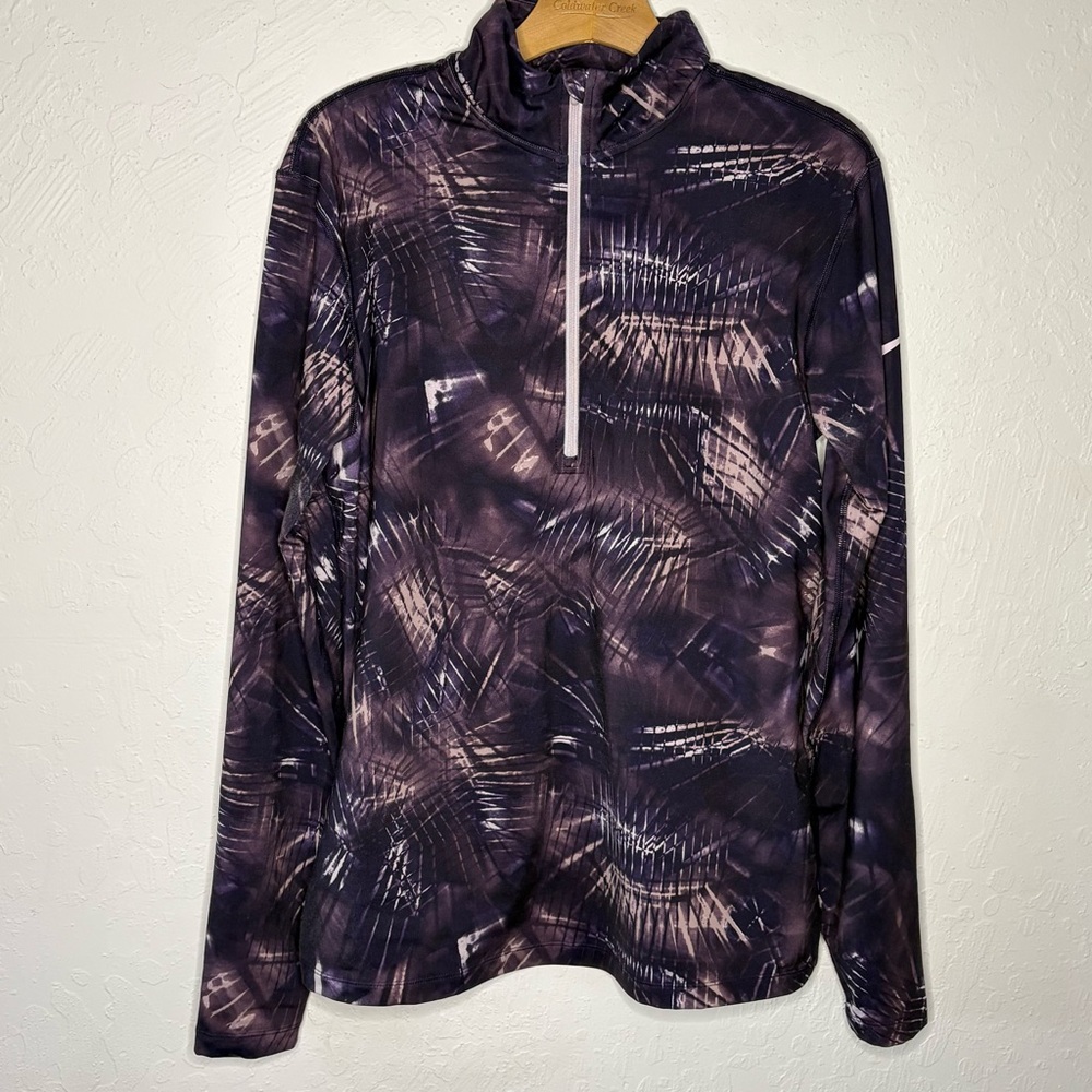 Nike Pro Warm Women XL Running Training Dri-Fit 1/4 Zip Top‎ Purple 835618-524